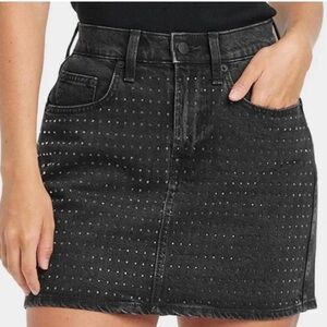 Women’s Holiday Embellished Denim Mini Skirt - Universal Thread Black 6